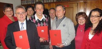 Die Geehrten Fridolin Selzer, Otto Janak und Hans Seidl
